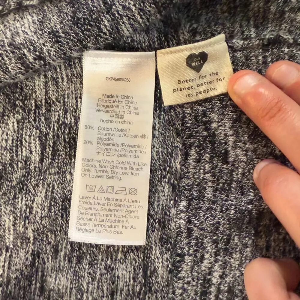 Madewell Womens Open Ryder Cardigan Sweater Gray Knit Long Sleeve Cotton Size XS - Image 6