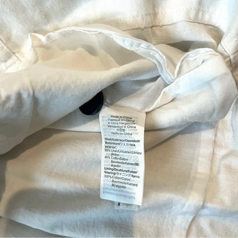 Madewell  Button Front Tank Dress White Linen Blend Size 8 - Image 10