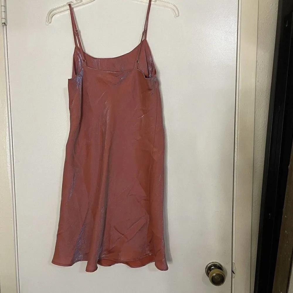 Forever 21 pink sheen shimmer slip tank dress size small - Image 5