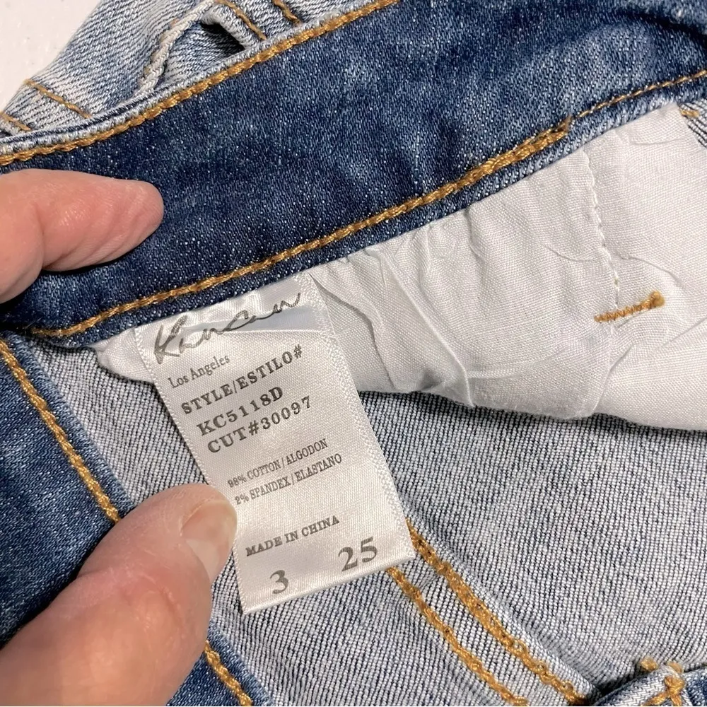 KANCAN USA Estilo 5 Pocket
Button Fly Mid Rise
Distressed Denim Jeans Size 3/25 Blue - Image 10