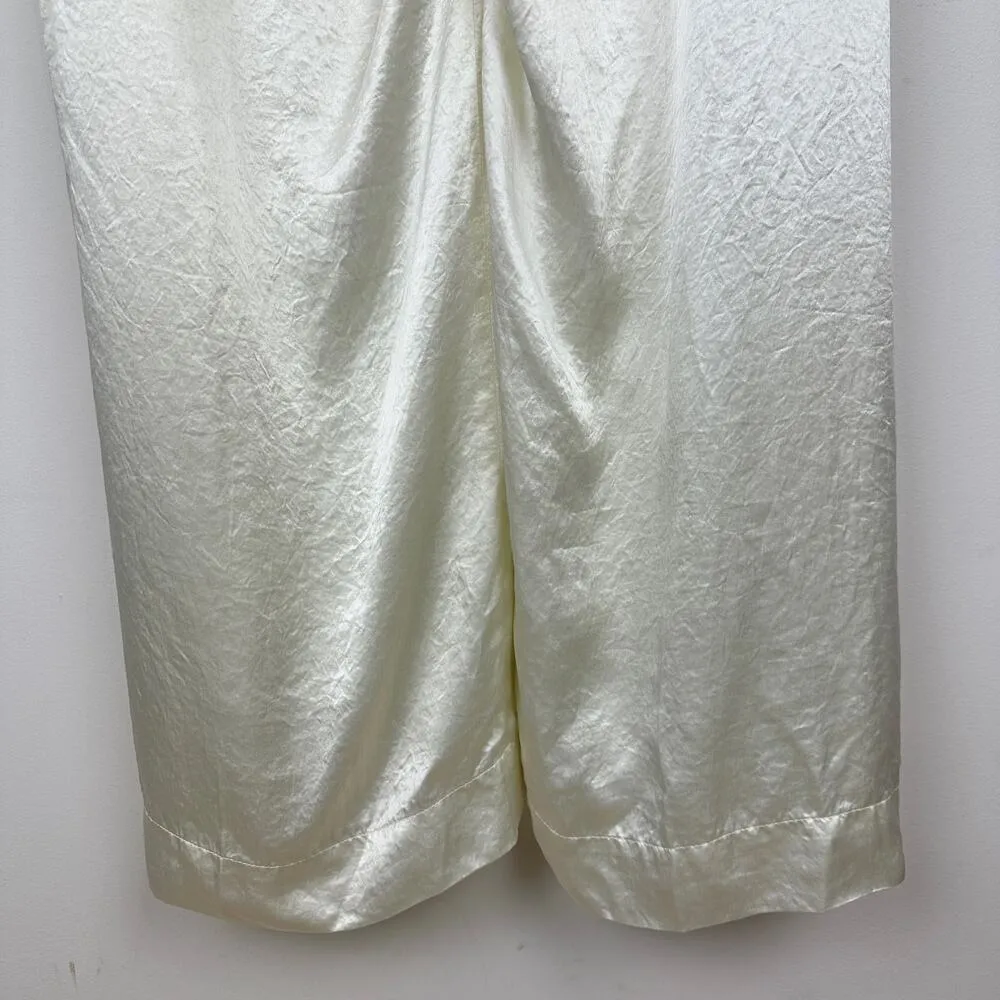 J.Crew Anna October Wide Leg Trouser Textured Satin Relaxed Ivory US 22 NWT - Image 13