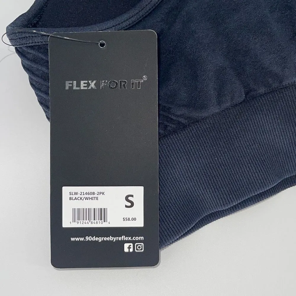 90 Degree Reflex Womens‎ Sports Bra Full Support Racerback Stretch Black Small - Image 5