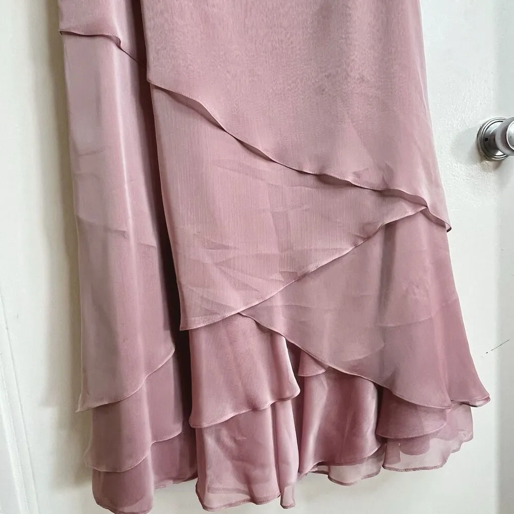 Jade by Jasmine Mother of the Bride Dress Sz 12 Pink Sparkly Sleeveless Beaded - Image 5