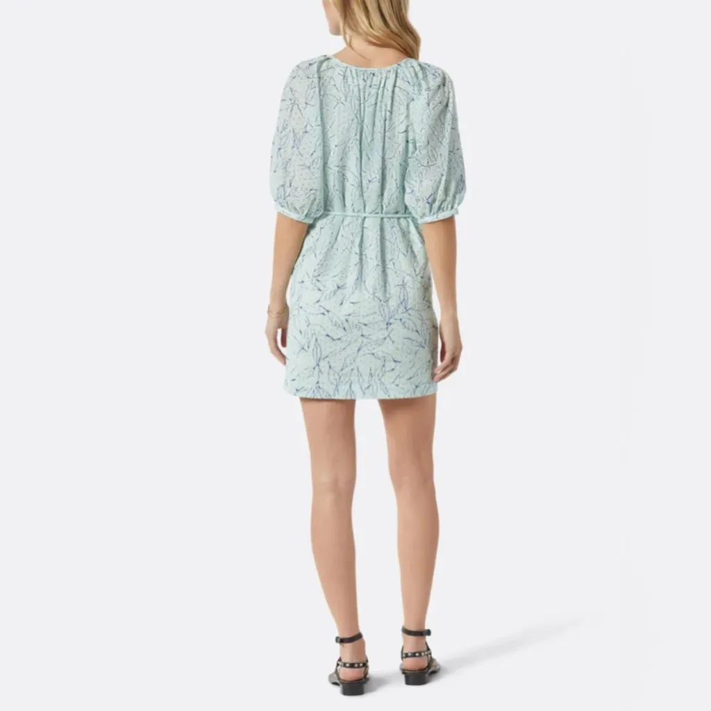 New with tags Joie Belted Eyelet 100% Cotton Dress Mint Green & Blue size M - Image 2