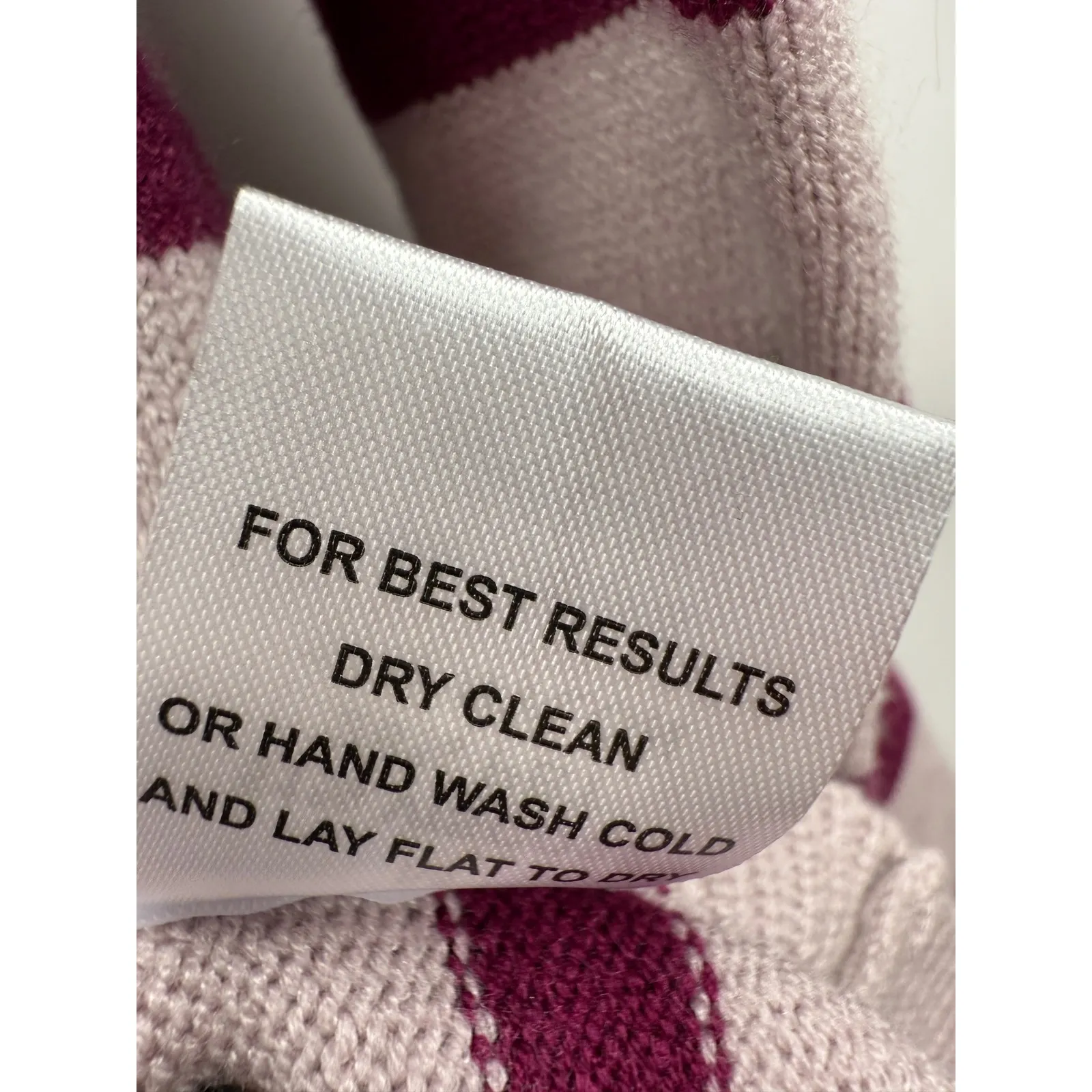 Stitches Stripes Striped Crew Neck Sweater Light Pink Burgundy Women's Size M Size M - Image 5