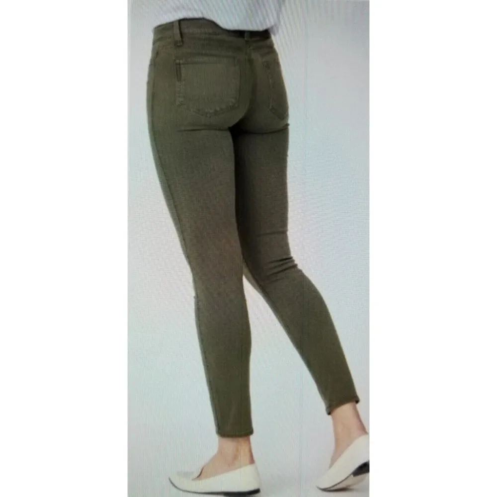 Paige Verdugo Ankle Mid/Lo Rise Skinny Jeans in Faded Vine Olive Green Size 24 - Image 2