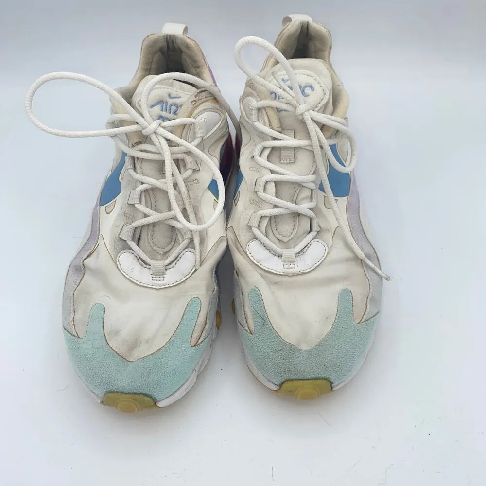 Nike React Athletic Lace-Up White Purple llue Sneakers Women's 8.5 AT6174-102 - Image 2