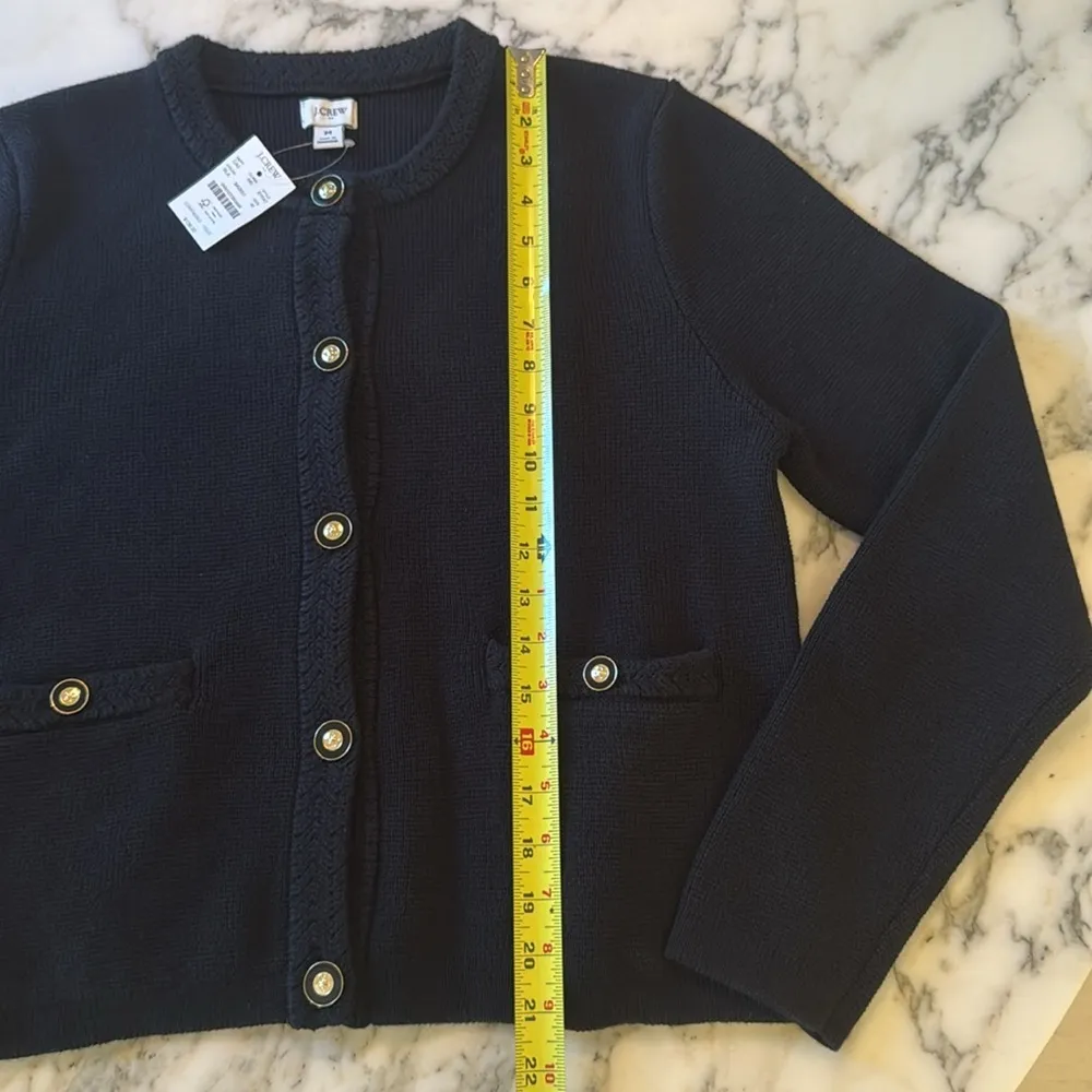 NWT JCrew Cotton lady jacket cardigan sweater black Sz Med Sold Out - Image 7