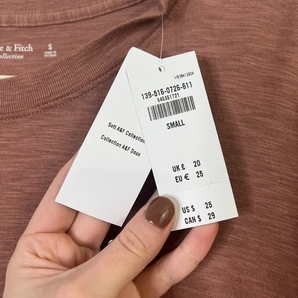 Abercrombie & Fitch Side Split Long Sleeve Crewneck Tunic Longline Shirt NWT - Image 6