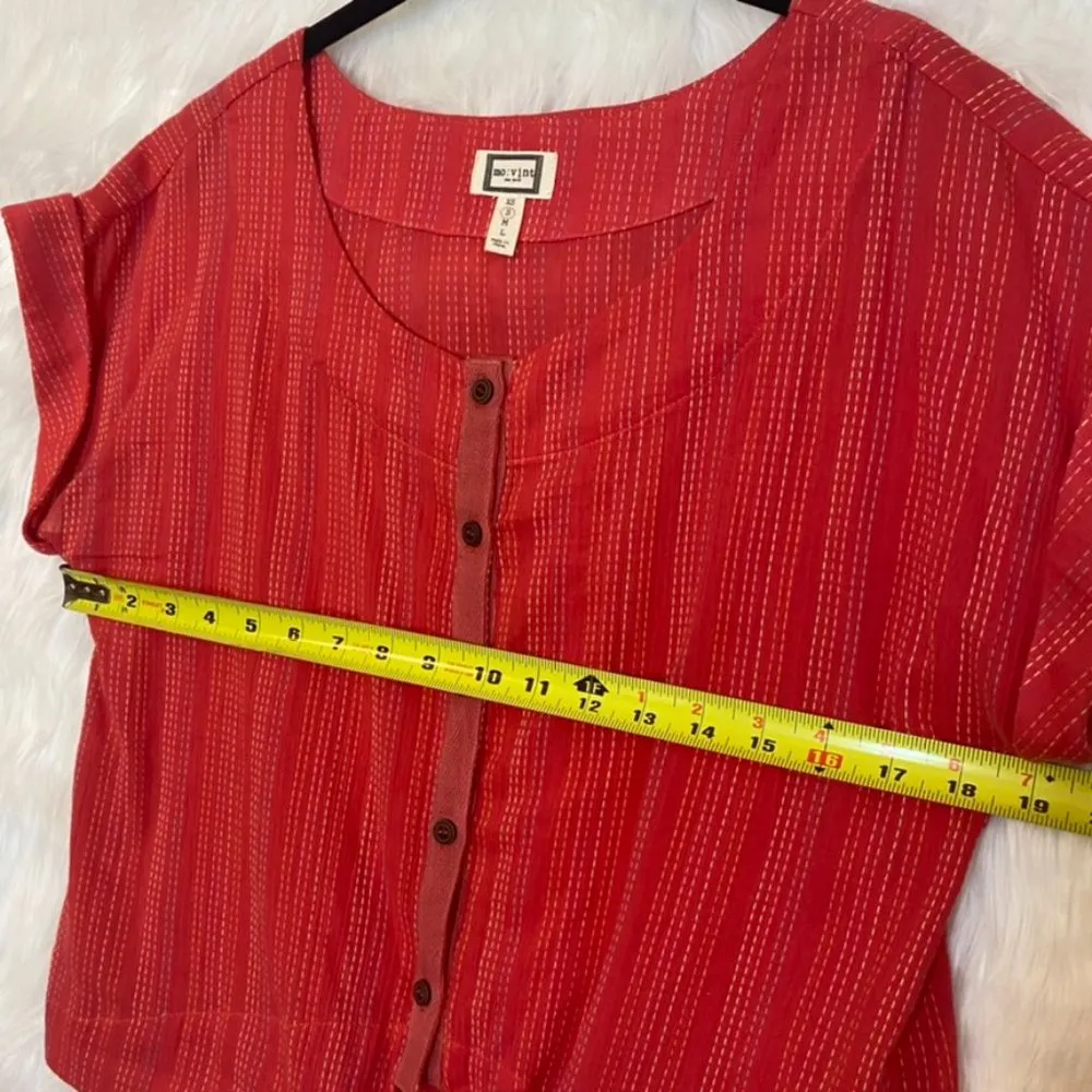 Anthropologie Mo:Vint Dani Shirt Front-Tie Button Up Blouse Small - Image 8