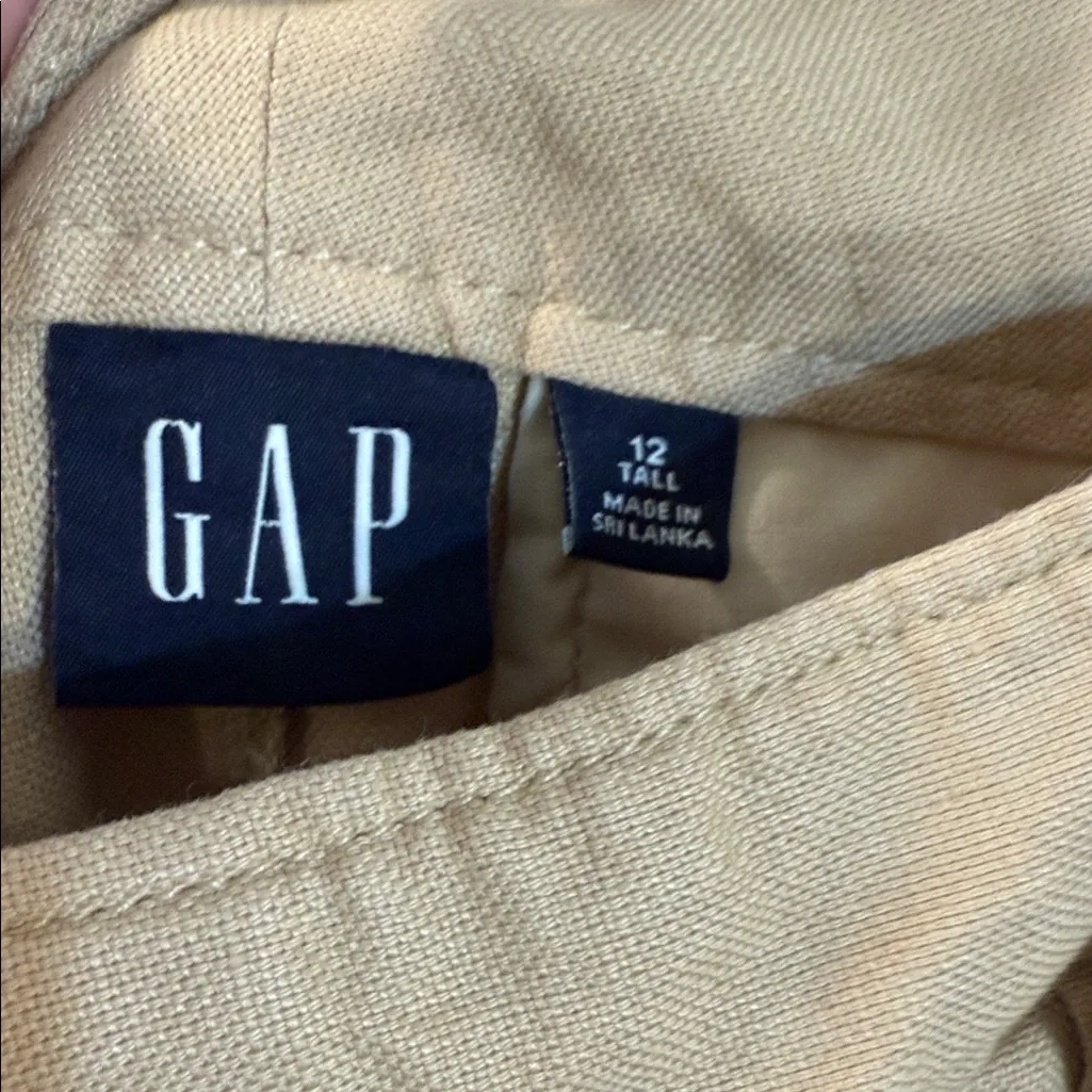 GAP Wide Leg High Rise Linen Pants in Moonstone 12 Tall NWT - Image 3