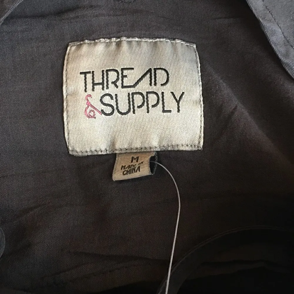 #121 THREAD & SUPPLY BKACK STRAPPY DRESS Black Size M - Image 6