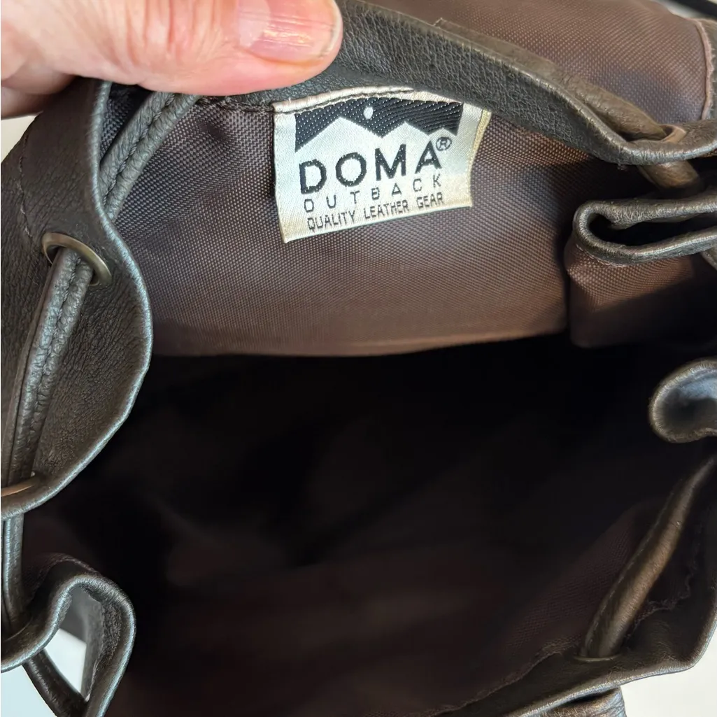 Doma Outback Mickey Mouse leather Vintage style hiking backpack travel sack Black - Image 8