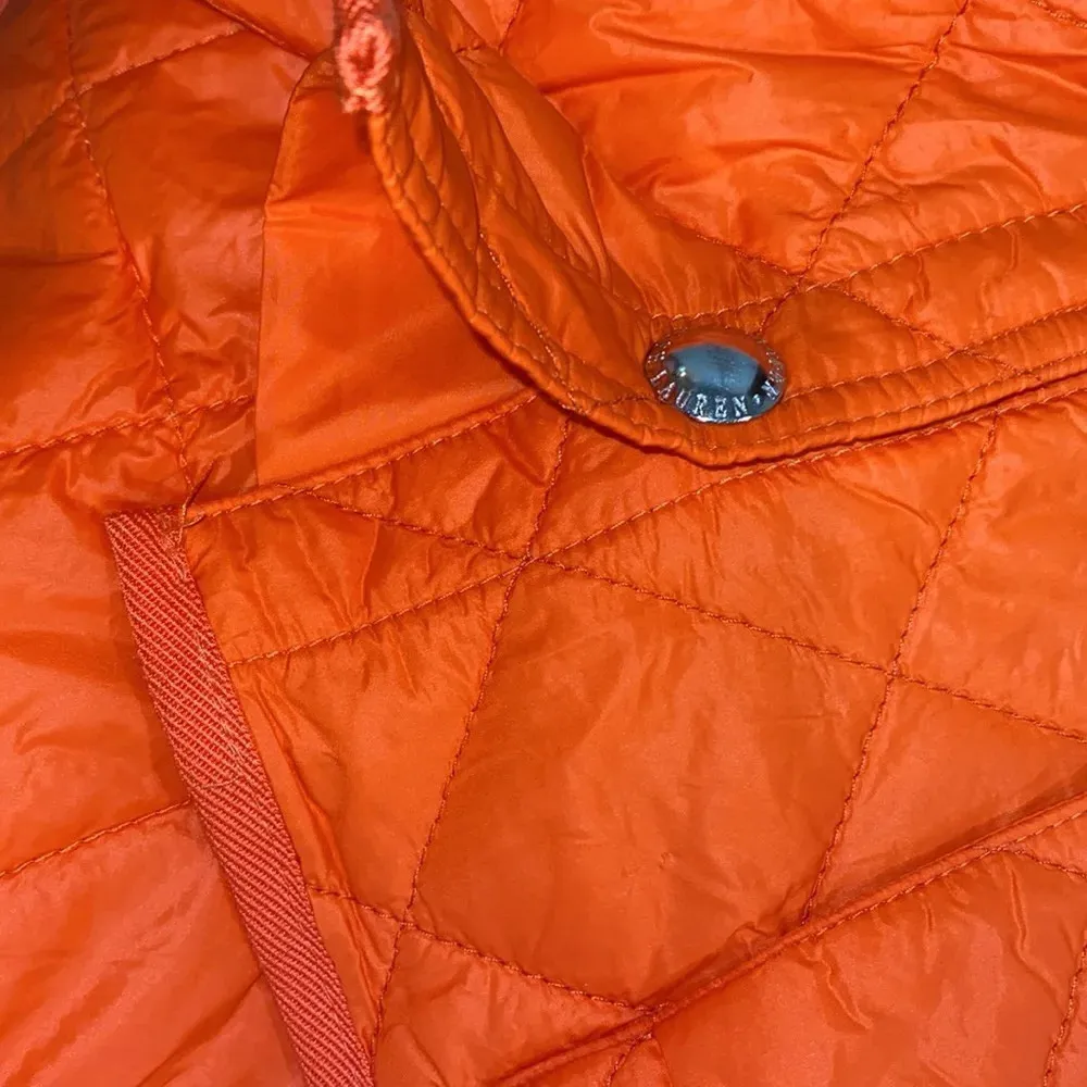 LAUREN RALPH LAUREN green label orange puffer vest size small - Image 9