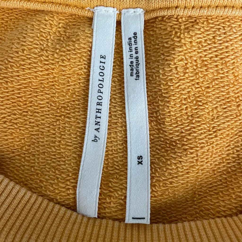 by Anthropologie Cropped Bubble Sweatshirt Yellow Size XS - Image 5