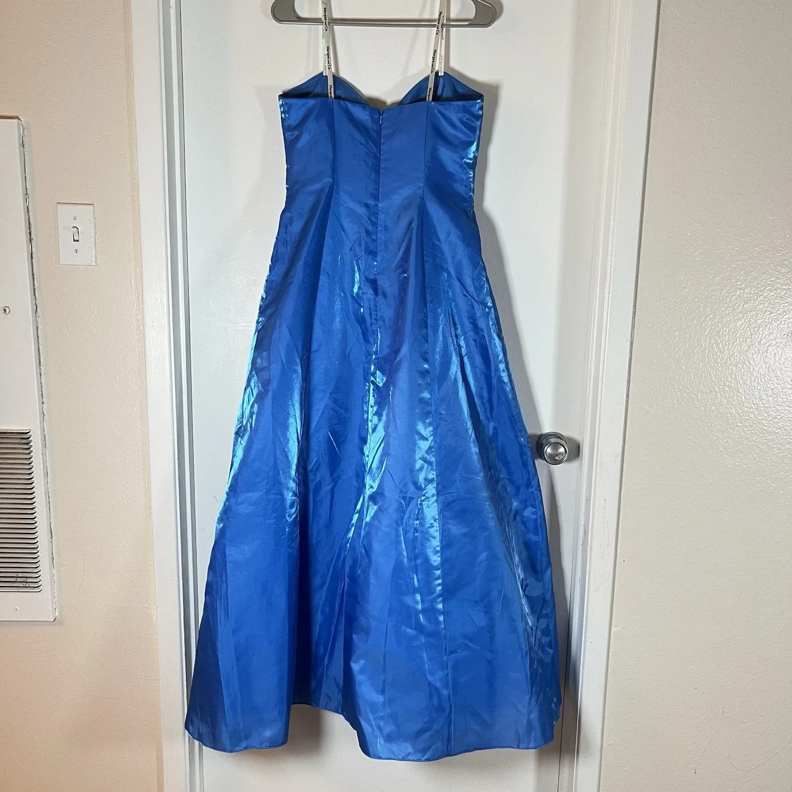 Vtg Y2K Beaded Gown Dress Sz 11/12 Fairycore Mesh Dreamy Ethereal Mermaidcore Blue - Image 3