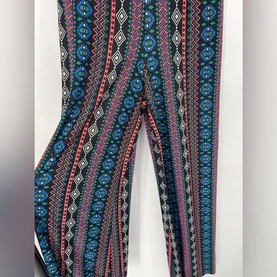 Joyce Leslie wide legs multi color‎ pants size large Blue - Image 2