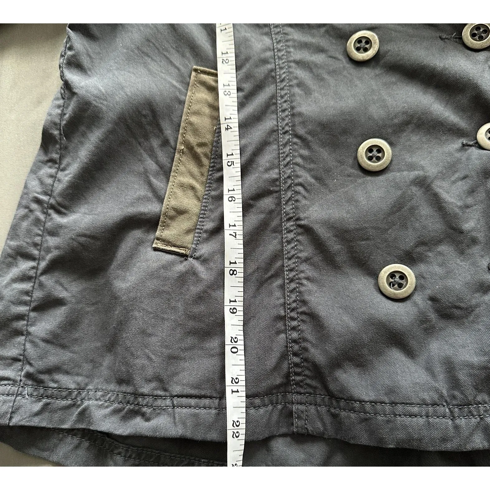 Free People Military Peacoat Jacket Womens 10 Blue‎ Utility Y2K Academia Indie - Image 15