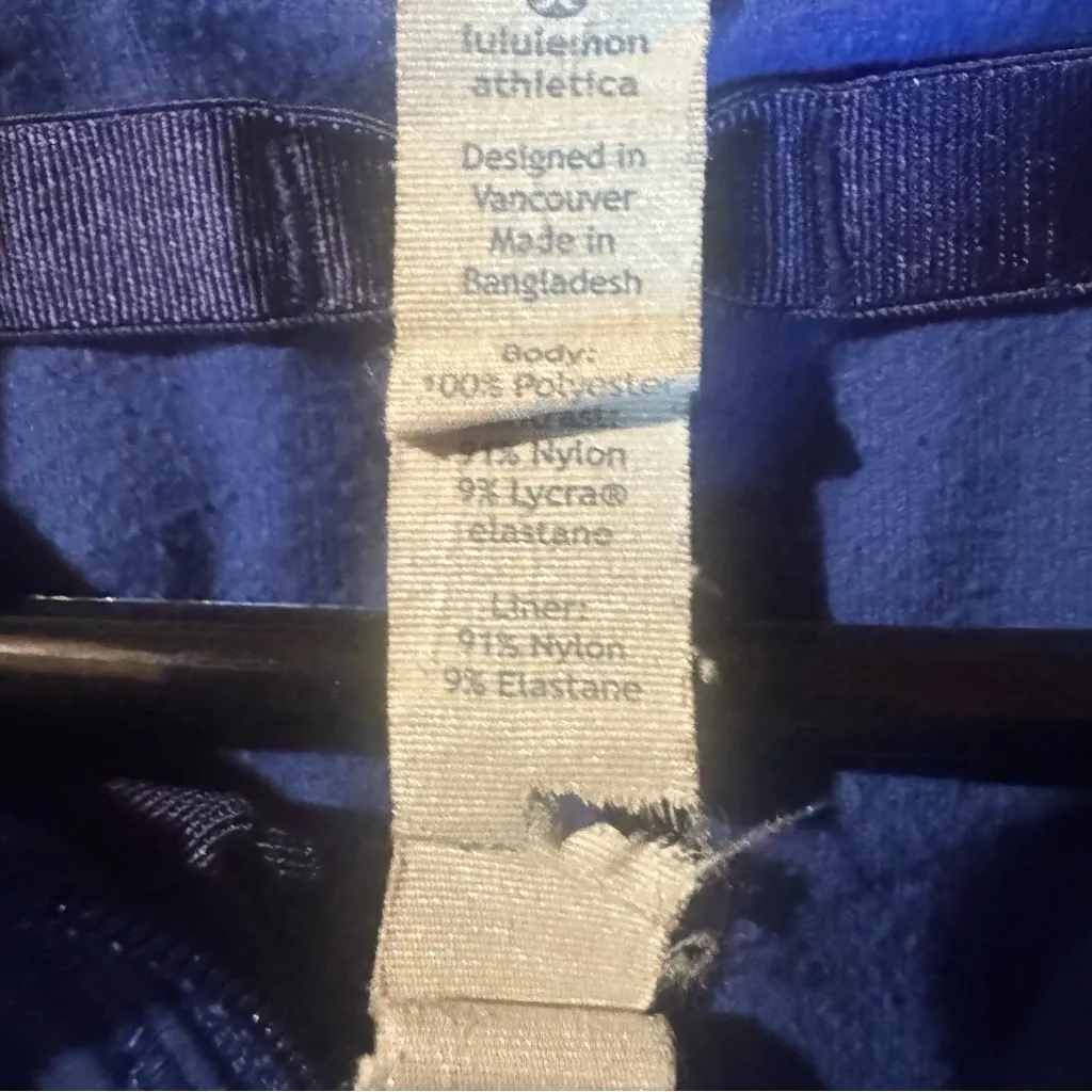 Lululemon Women's Medium Sapphire Blue Rush Activewear Zip Up Jacket - Image 3