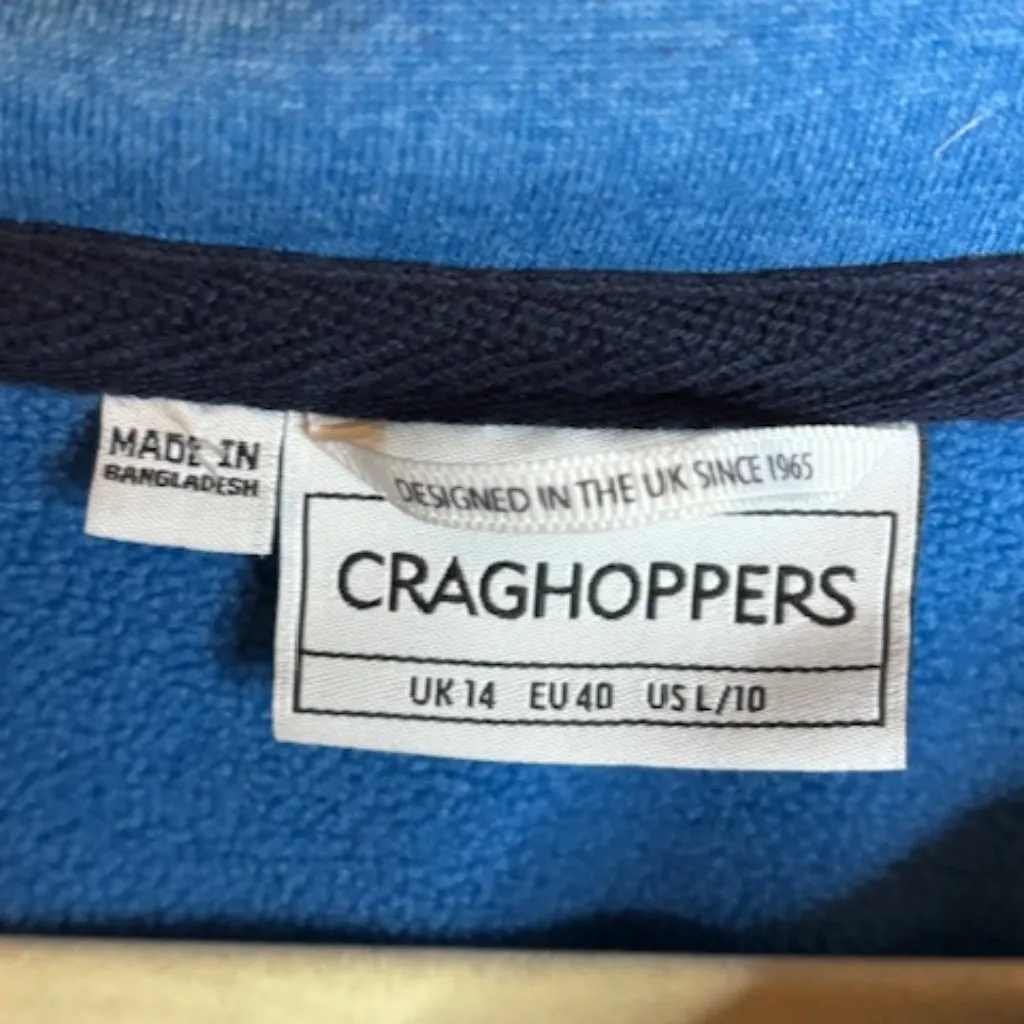 Craghoppers Sweatshirt Women's Size EU 40 UK 14 US Large Fleece 1/2 Zip Blue - Image 3