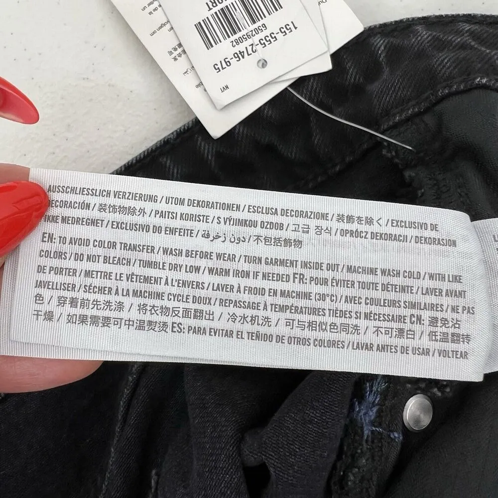 Abercrombie & Fitch Plus 24S Curve Love The Dad High Rise Jeans Black Loose NEW - Image 12