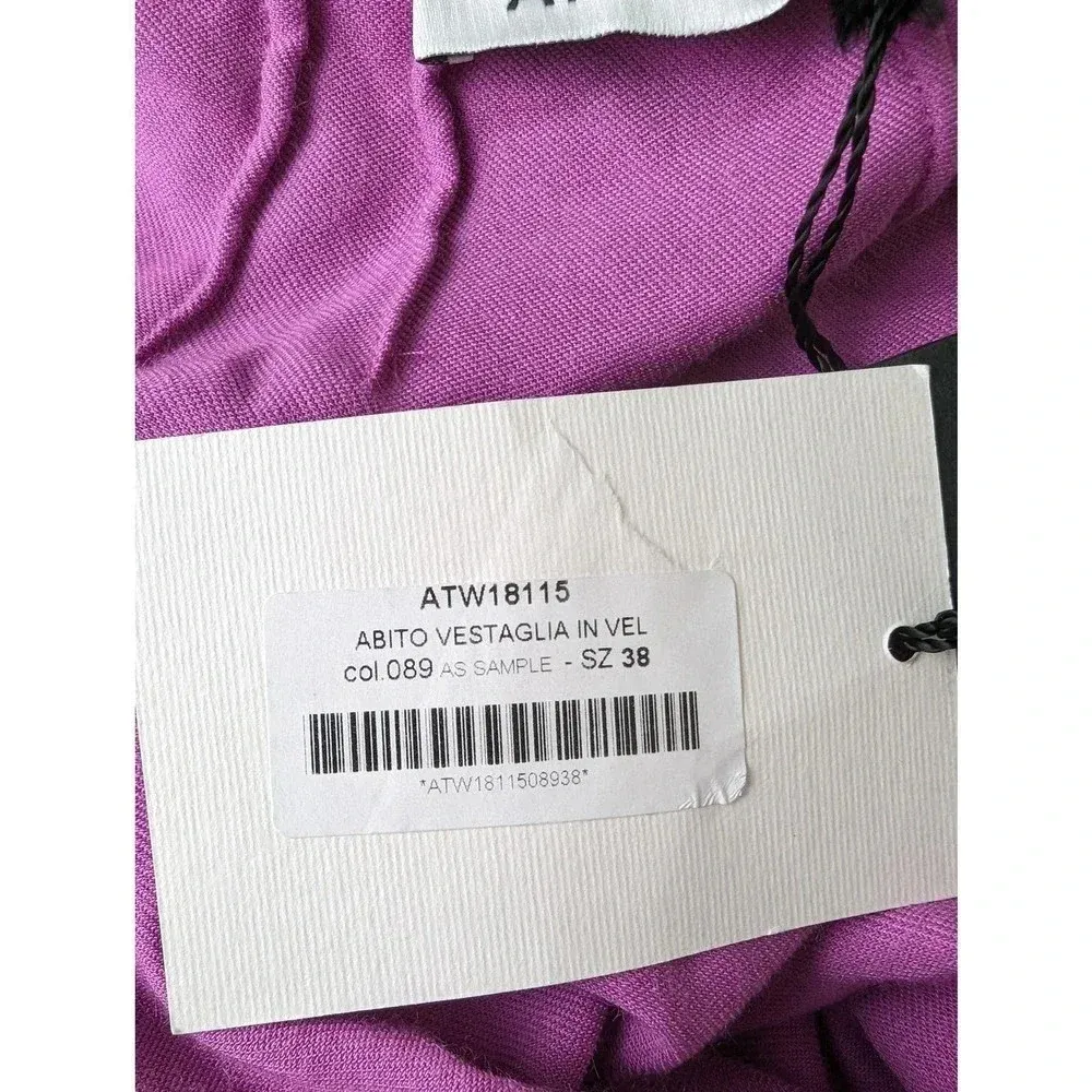 The Attico Velvet Wrap Dress Black Pink Size X - Image 9