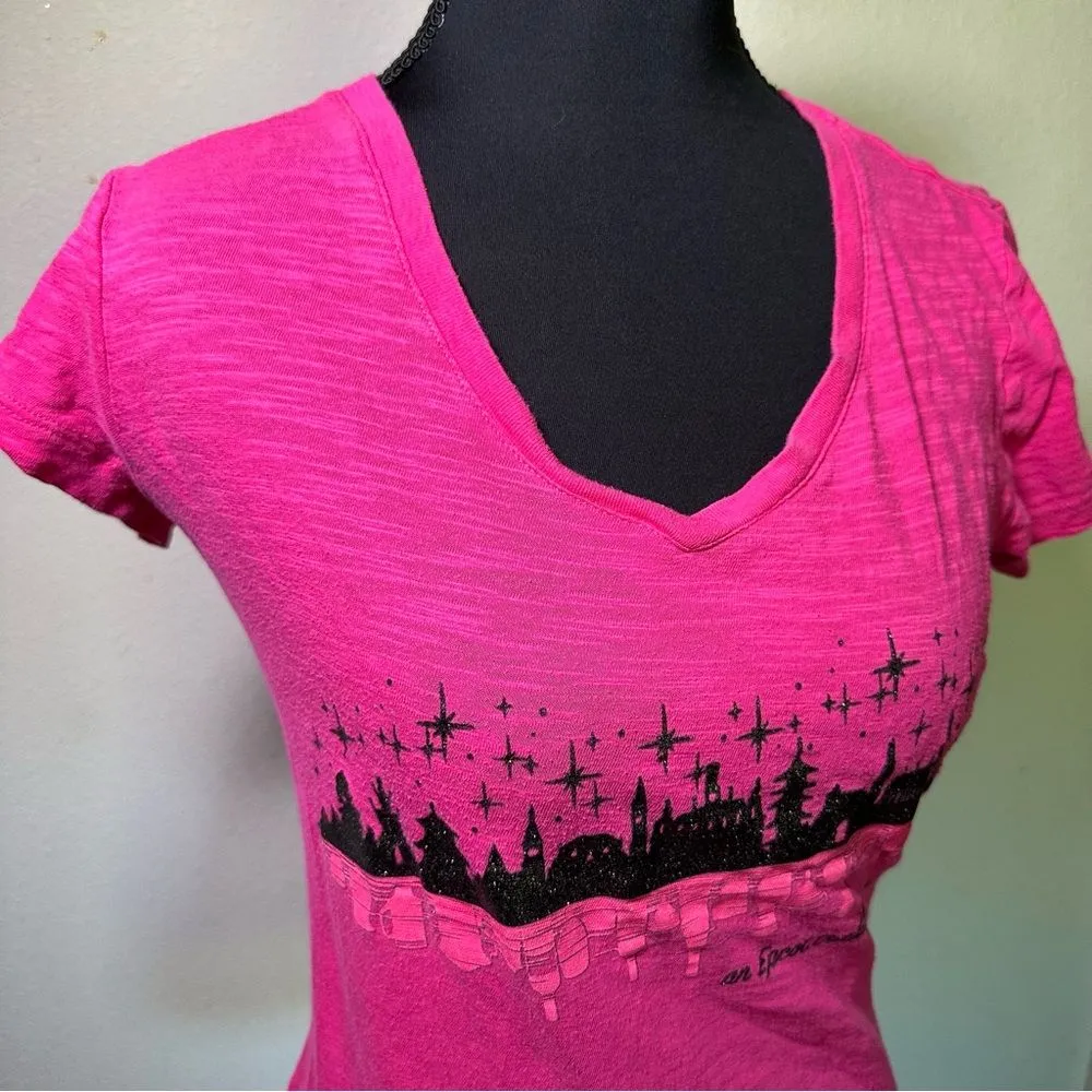 Disney Epcot Food And Wine Fest Shirt Women's XL Pink Short Sleeve V Neck - Image 5