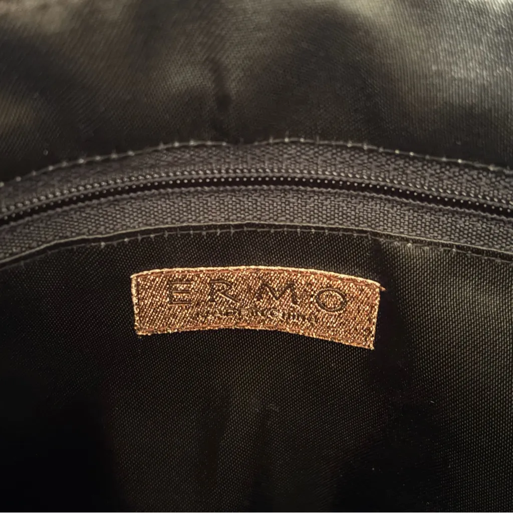 ERMO Made in China Black Beaded Lace Shoulder Bag - Image 6