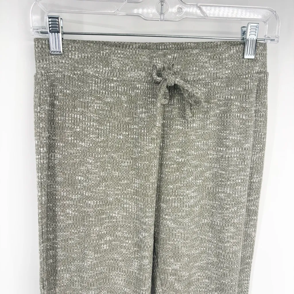 Gymshark Slounge Leggings Ribbed Marl Design Size Medium Green Cozy Lounge Wear - Image 3
