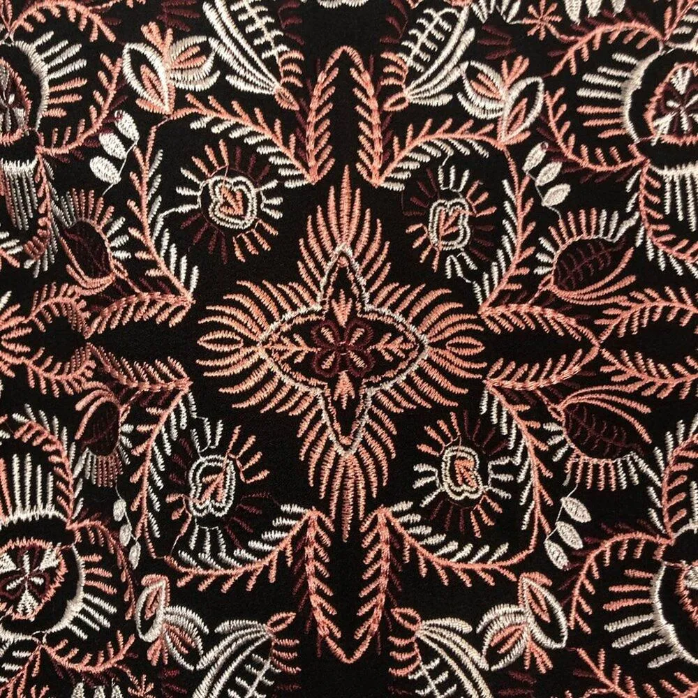 Alya Womens Skirt Medium High Waist Embroidered Dark Boho Dark Fairy Art Stretch - Image 3