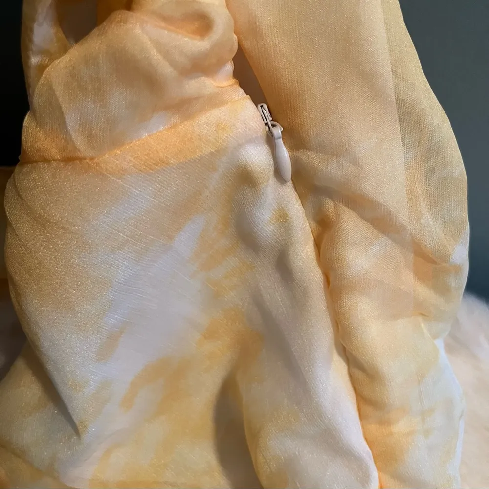 Pretty Little Thing Chartreuse Tie Dye Chiffon Bodycon Dress - Image 12