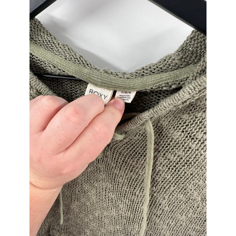 ROXY Green Light Weight Knit Pull Over Hoodie Size Large - Image 5