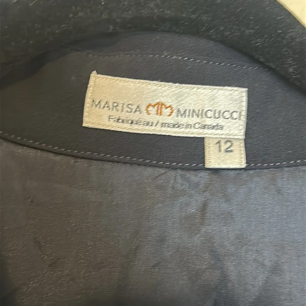 Marisa Minicucci Wool Button‎ Shirt Dress Size 12 Blue - Image 5