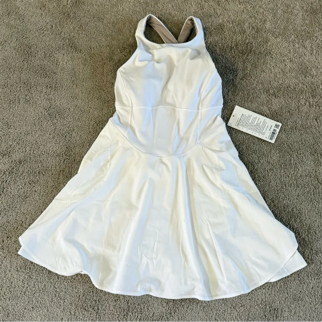 Lululemon Court Crush Dress White Tennis Golf Pickleball NWT Size 6 - Image 6