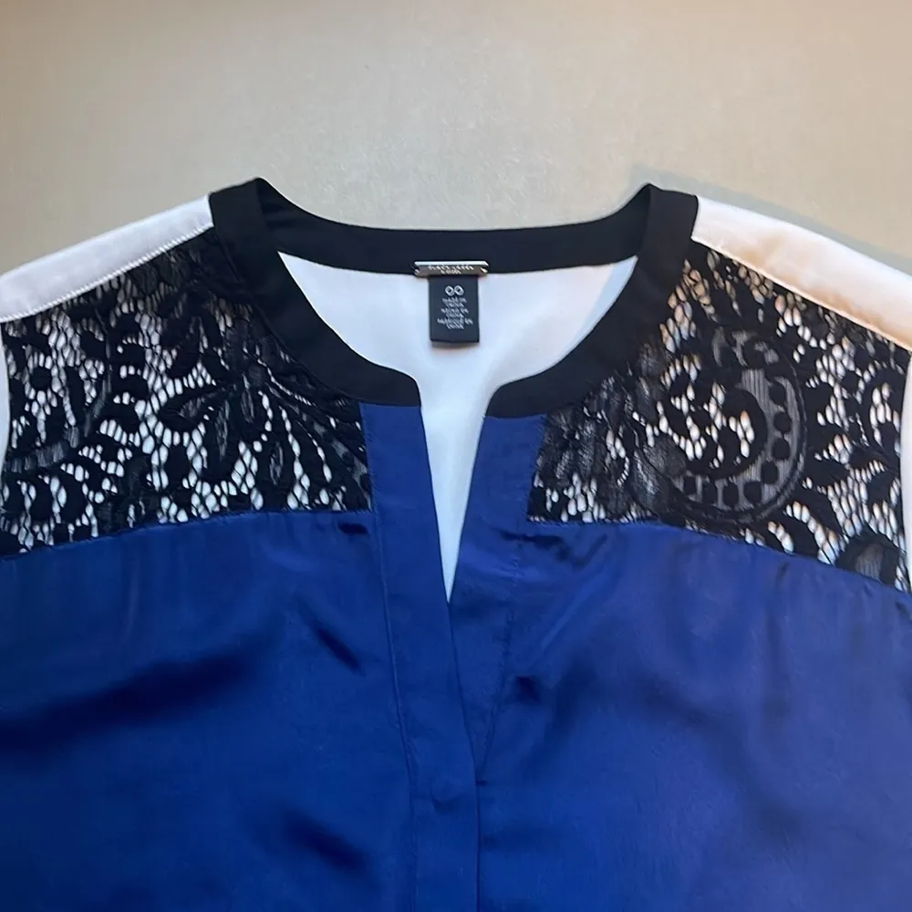 𝅺chicos Black Label Color Block Lace Back Top, Size 00 - Image 5