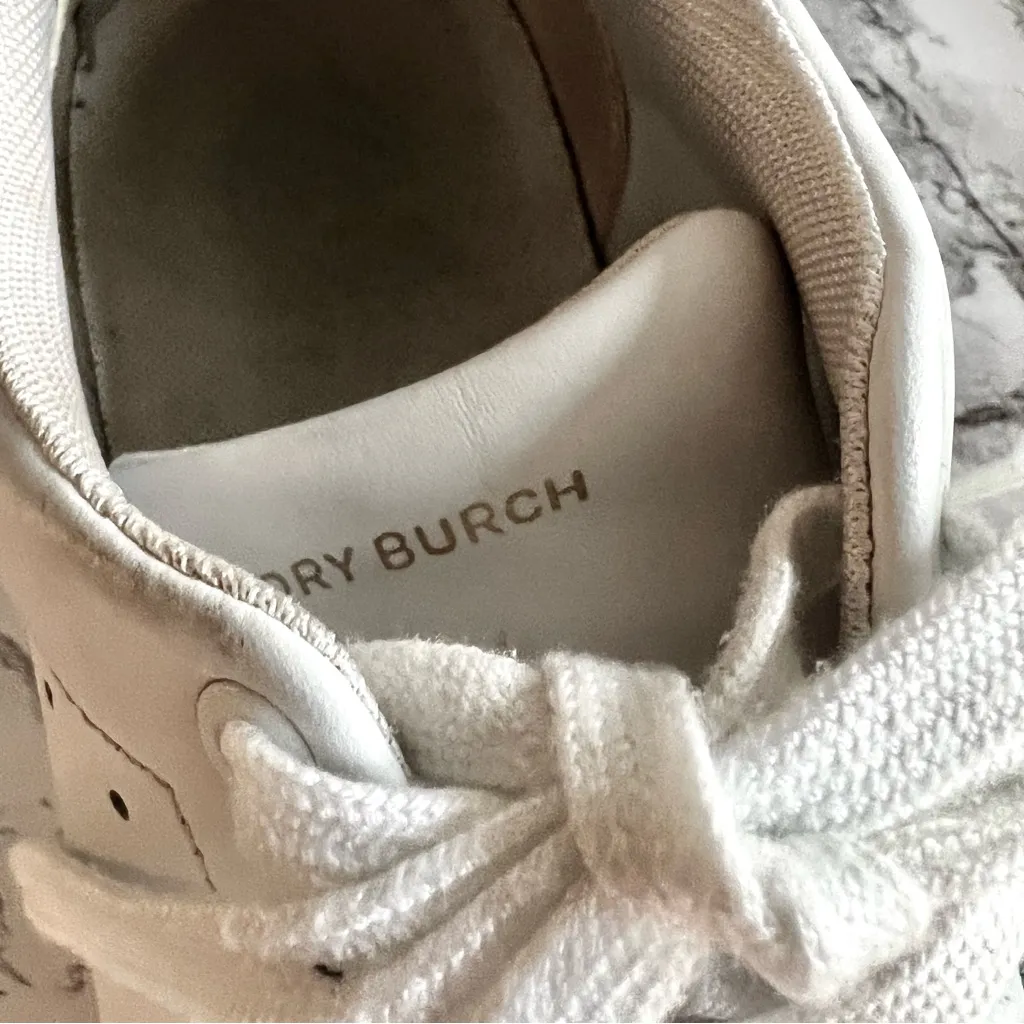 Tory Burch Howell Court Women’s Leather Sneakers White Black 9.5 - Image 10