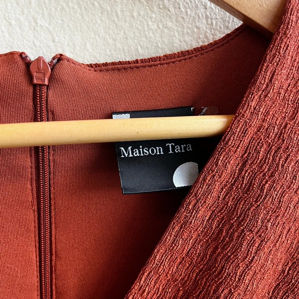 Maison Tara burnt orange dress Size 6 - Image 4