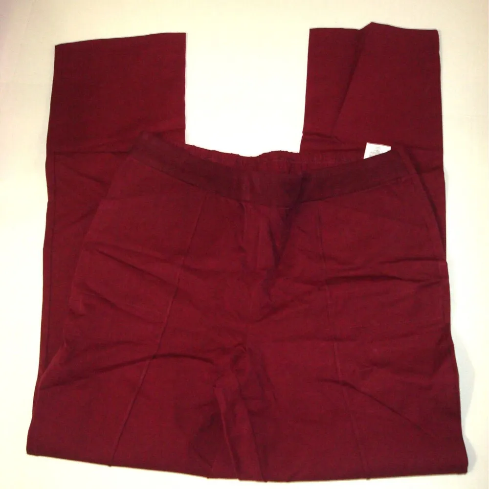 New Womens Isaac Mizrahi Live 14 T Tall 24/7 Straight Pant Spiced Wine Dark Red - Image 6