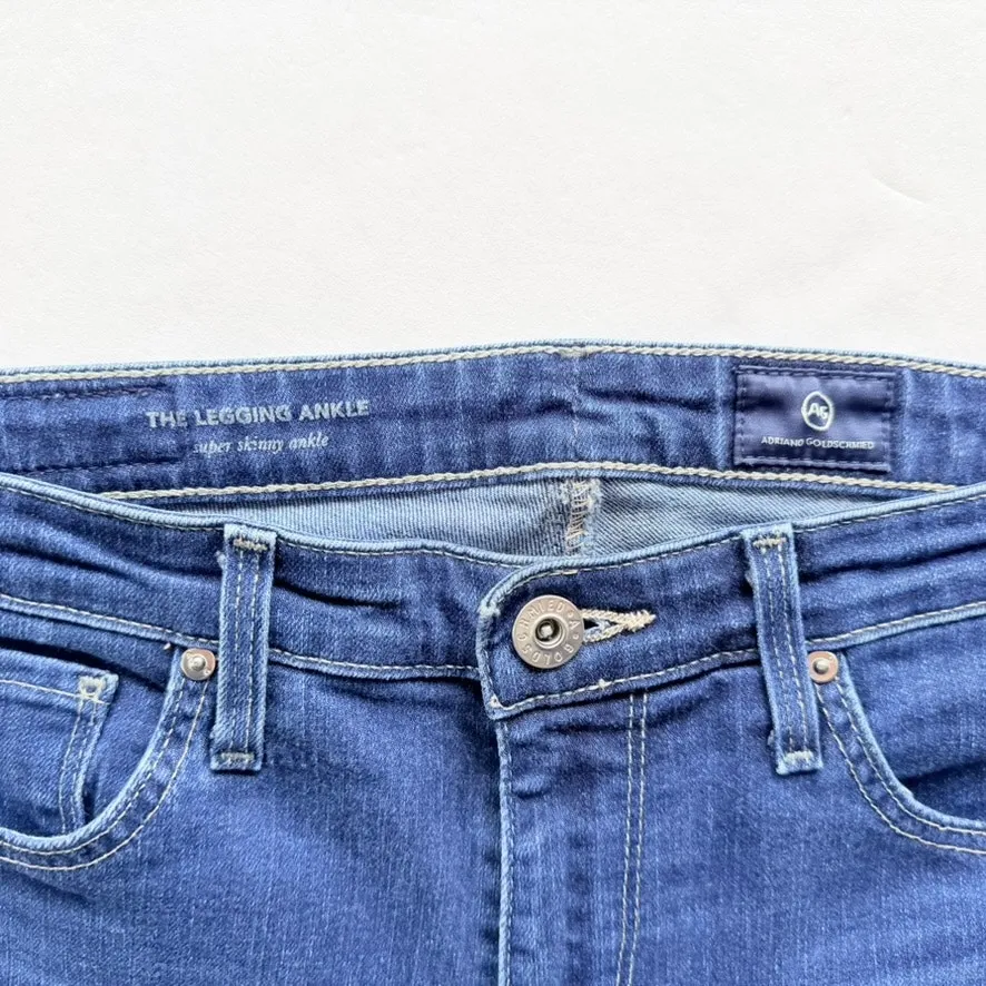 AG The Legging Ankle Super Skinny Jean Size 27 R Medium Wash Stretch - Image 4