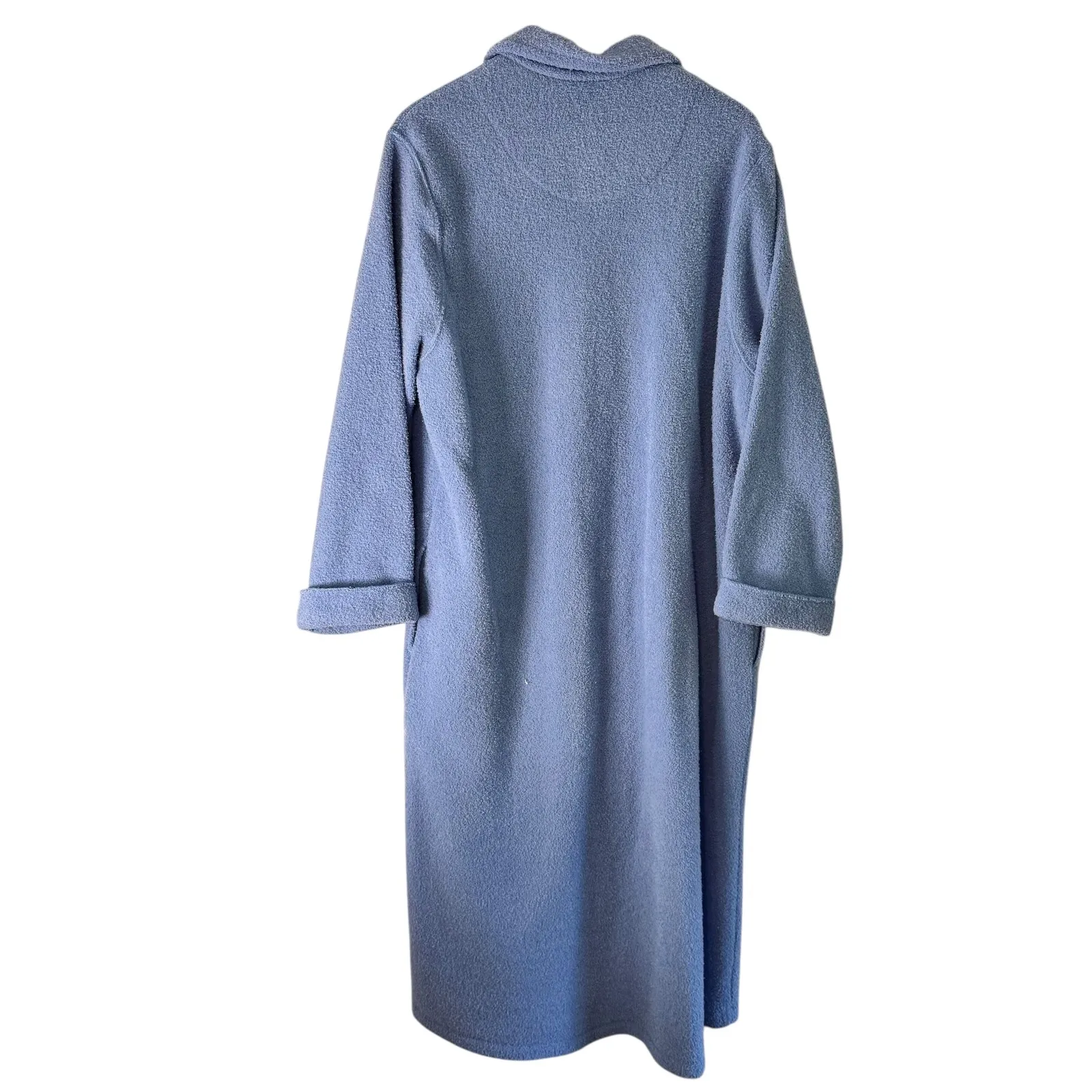 Amanda‎ Stewart Cozy Wear Duster Robe Long Boucle Knit Coat Blue XL - Image 9