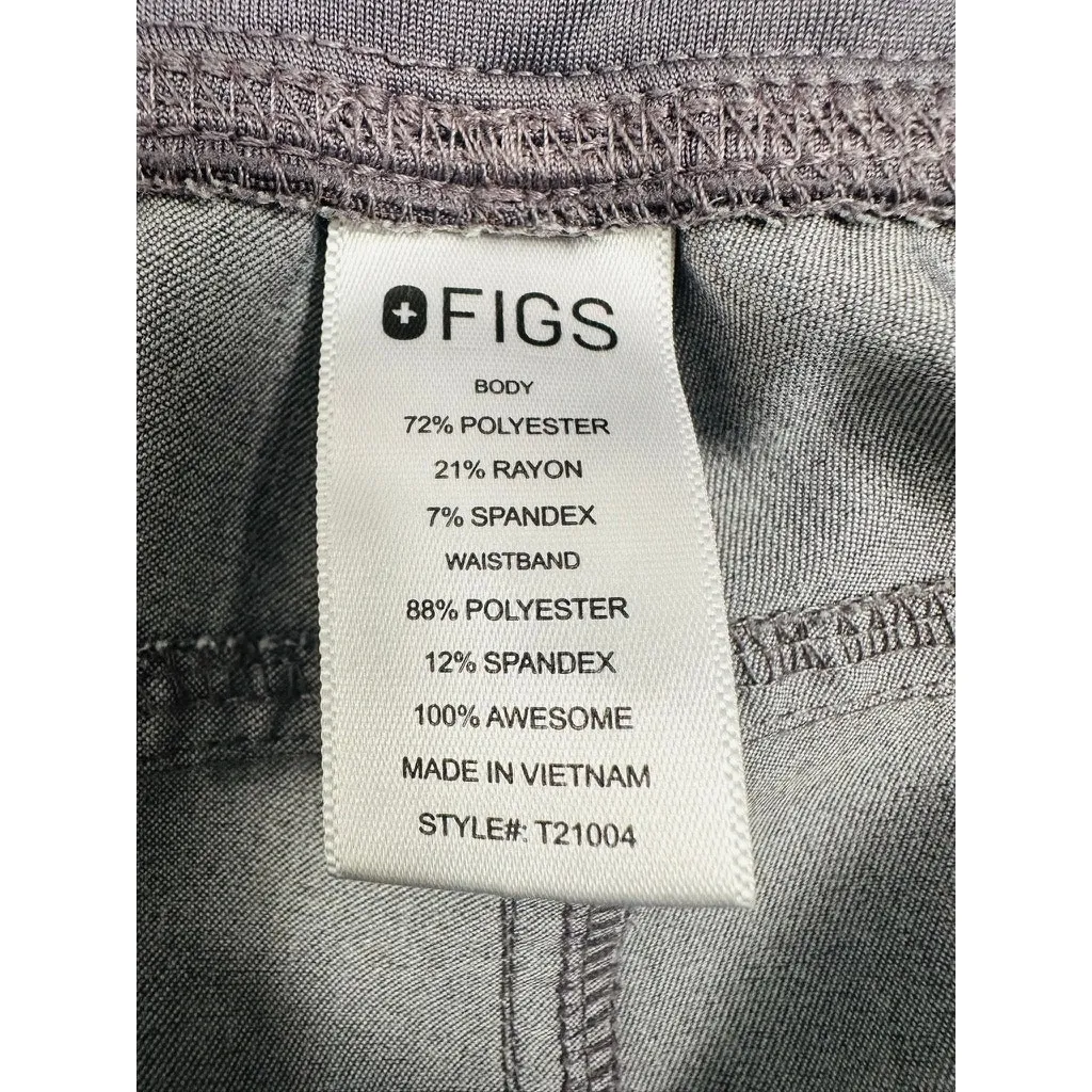 Figs Women's Gray Cargo Pockets Straight Leg Scrub Pants Medium - Image 5