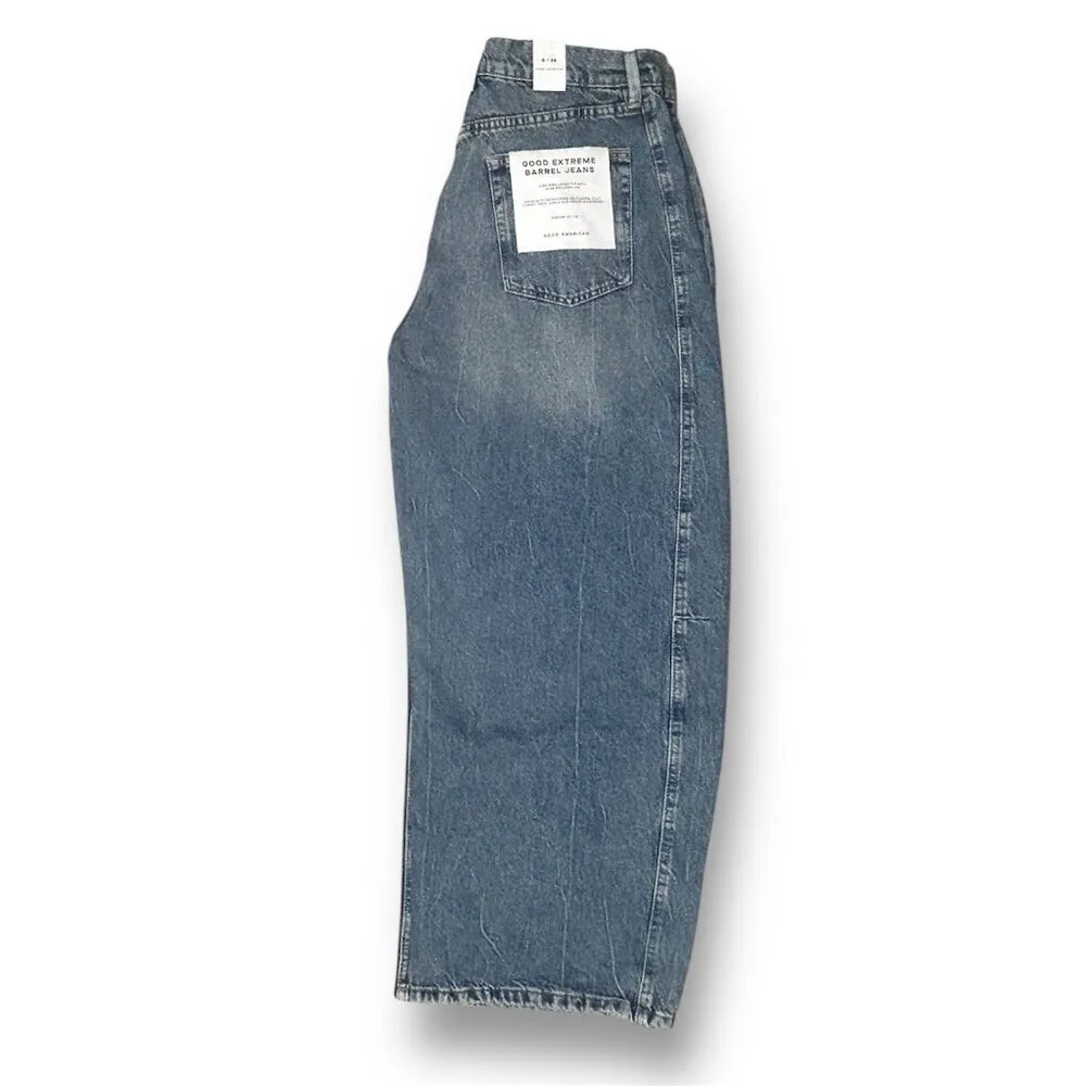 Good American 8/29 Extreme Barrel Jeans Indigo Balloon Wide Leg High Rise 90s - Image 9