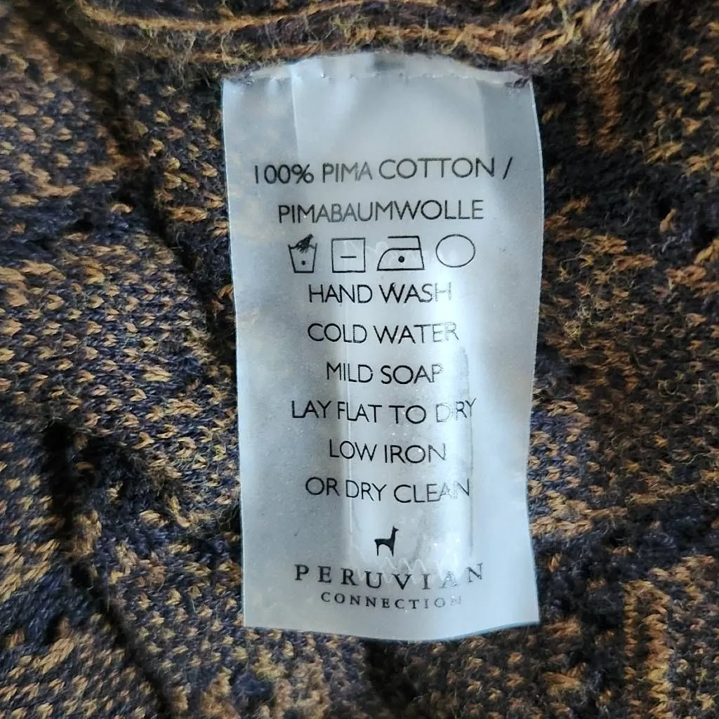 Peruvian Connection Brown Knit Turtleneck Size XS/Small Brown Turtleneck Tunic - Image 6