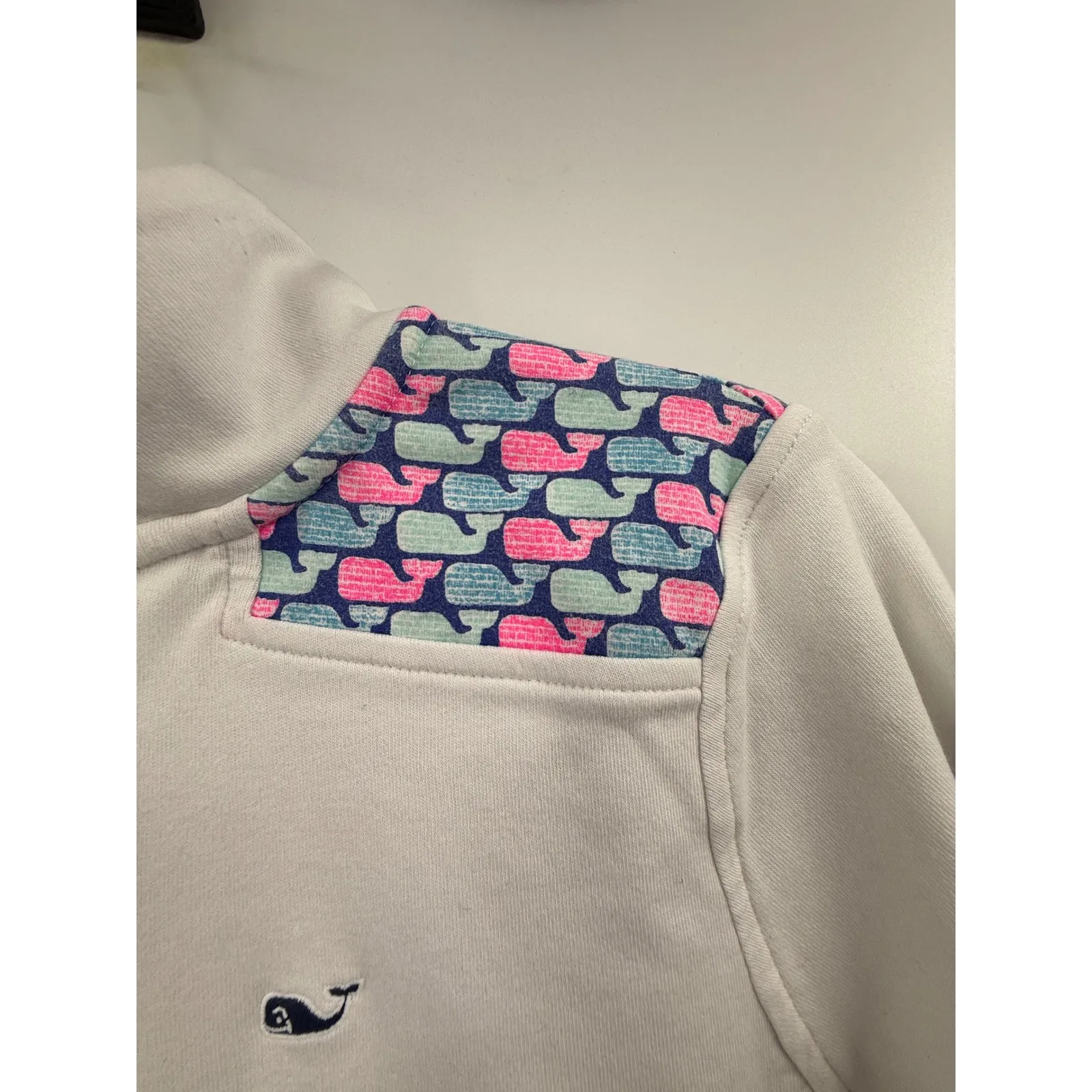 Vineyard Vines White Whale Logo Quarter Zip Pullover Sweatshirt Women's Size S - Image 3