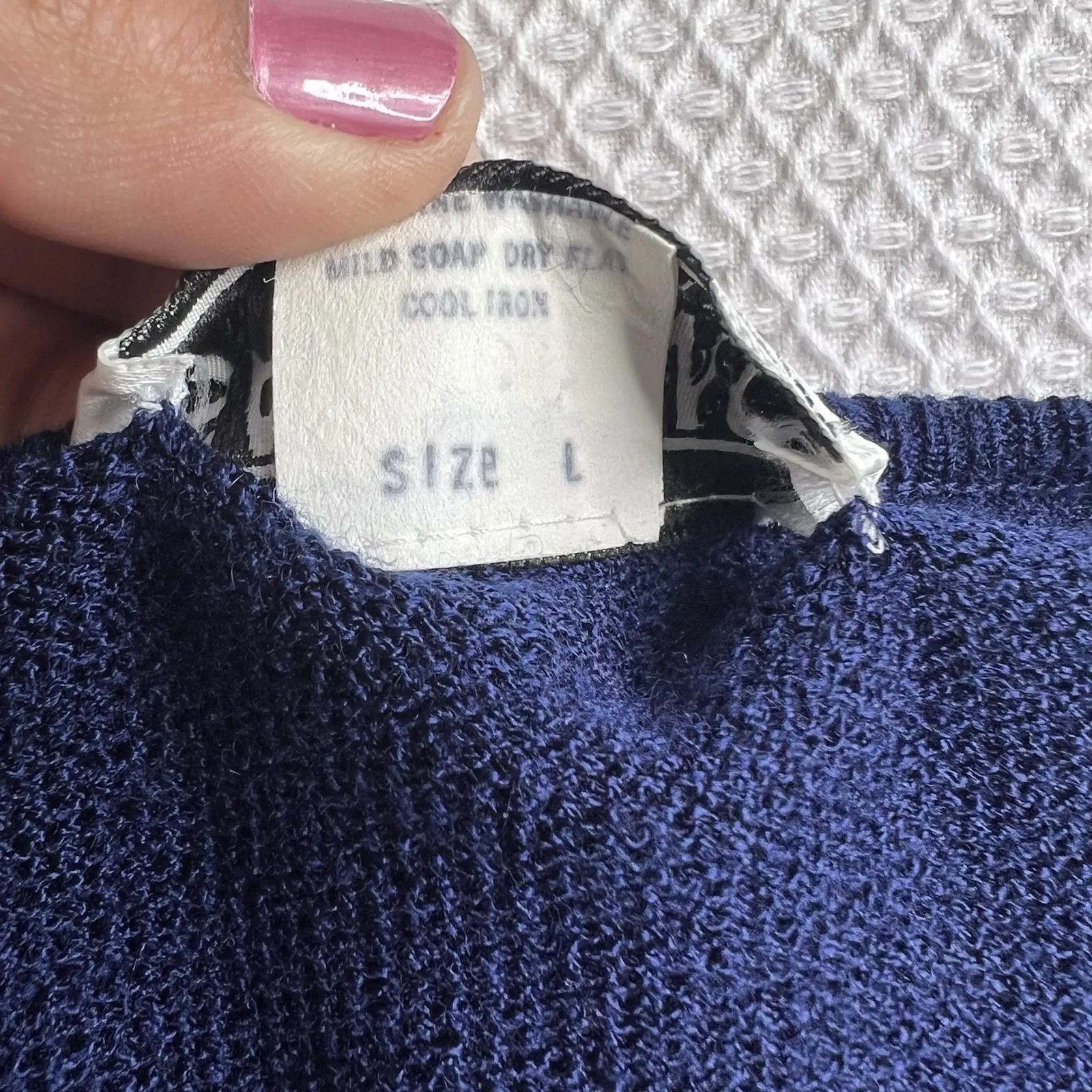 San Remo By Laura Knits VTG Women's Size Large Blue Long Sleeve Button‎ Cardigan - Image 6