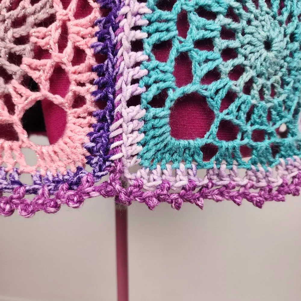 New Handmade Boho Crochet Granny Square Patchwork Top - Image 12