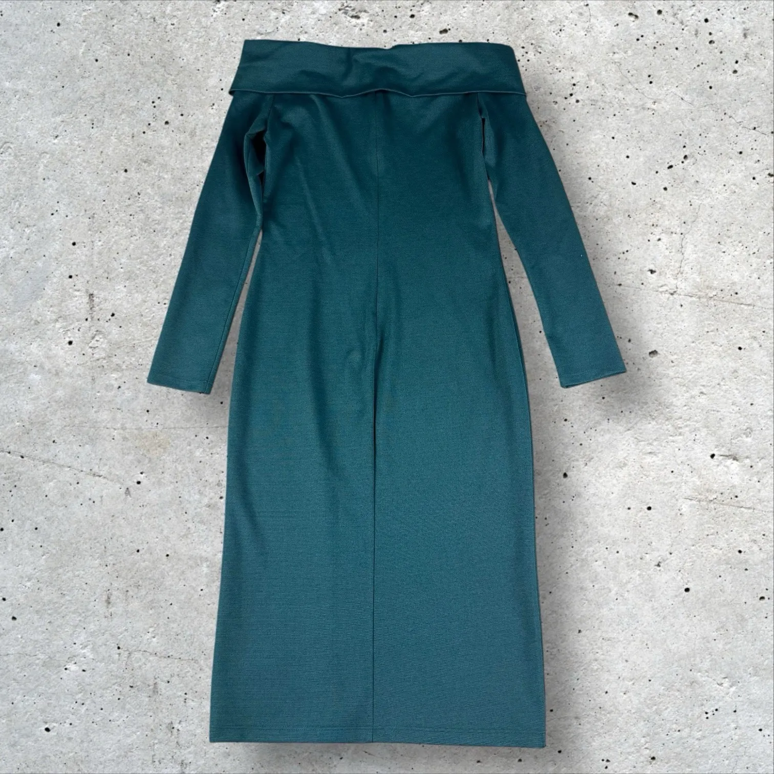 Amanda Uprichard Emerald Green Off The Shoulder Midi‎ Pencil Dress Sz M - Image 5
