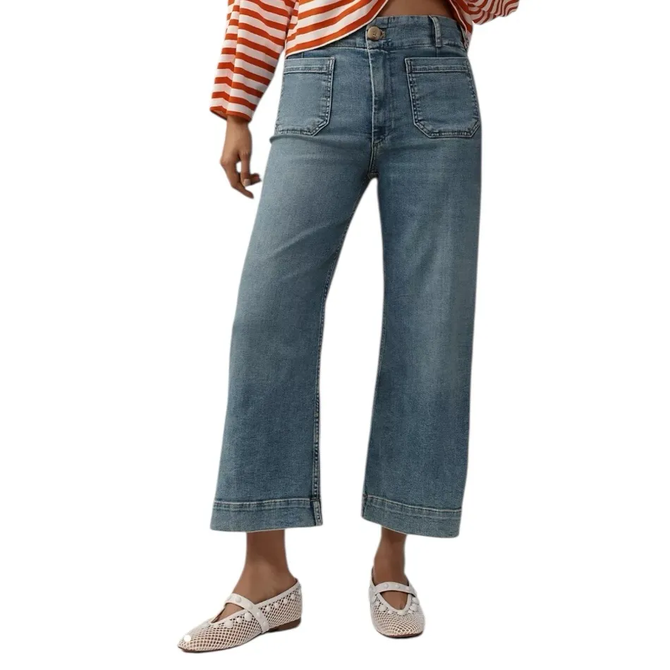 Maeve x Anthropologie - The Colette Wide Leg Cropped Jeans Sz 28 - Image 2