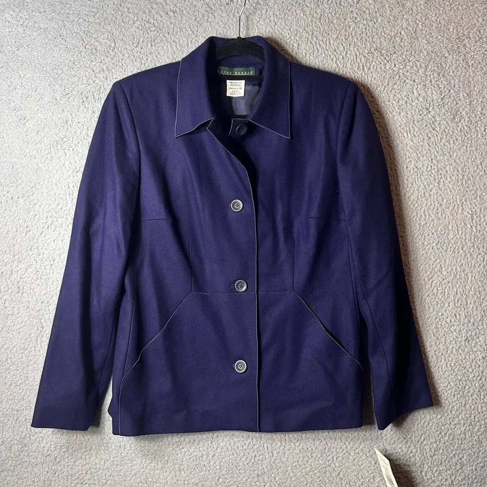 Harve Benard Skirt Suit‎ Set Women Top 10/Bottom 12 Purple Wool Blend Blazer NEW - Image 2