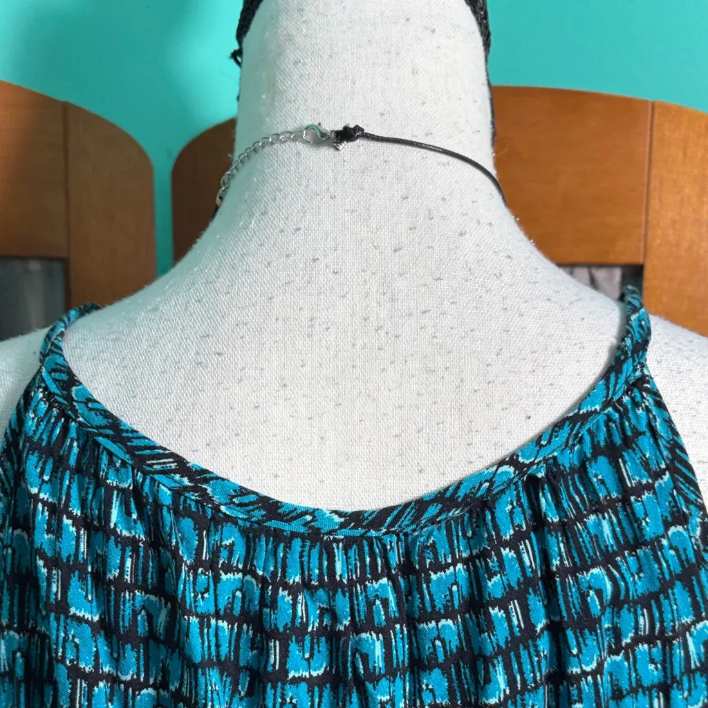 Faded Glory Teal Patterned Maxi Dress - Image 9